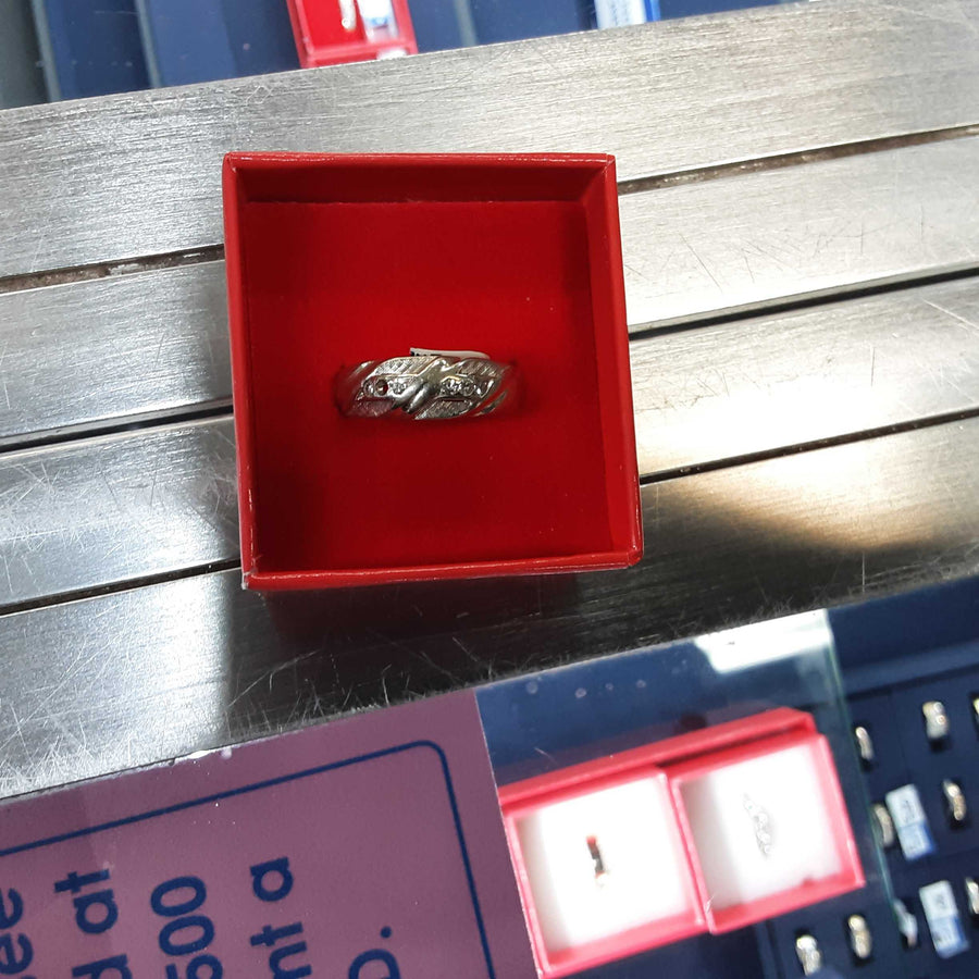 Ring - Wedding Band - White Gold 14k (.585) 5.1 grams Size 8.5