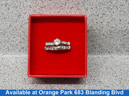 Ring - Engagement Set - White Gold 14k (.585) 5.5 grams Size 7.5