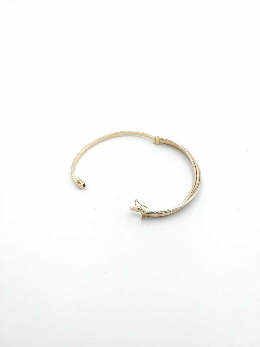 Bangle Bracelet - Tricolor Gold 14k (.585) 6.3 grams 5 inch