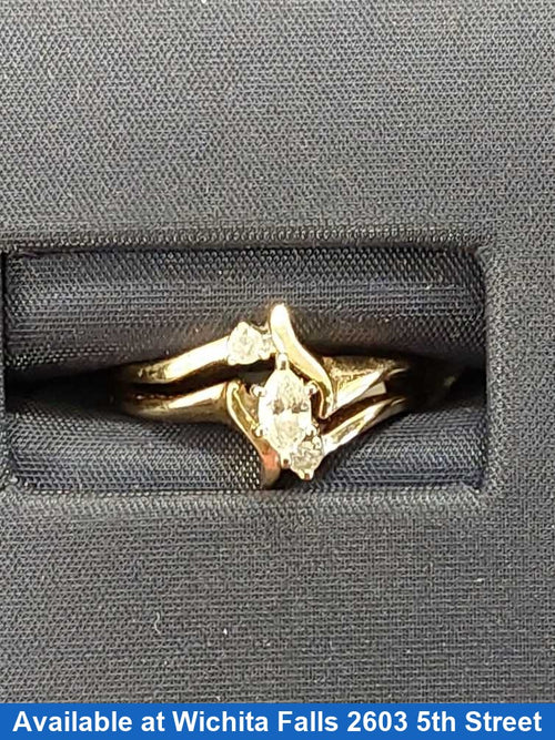 Ring - Wedding Set - Yellow Gold 14k (.585) 3 grams Size 20