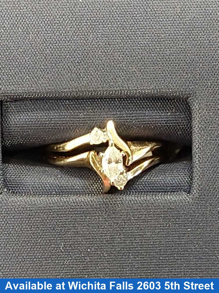 Ring - Wedding Set - Yellow Gold 14k (.585) 3 grams Size 20