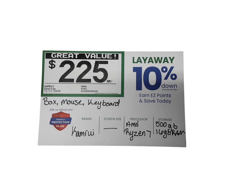 Kamrui Amr5 Amd Ryzen 7 16 Gb 500 Gb Black Desktop