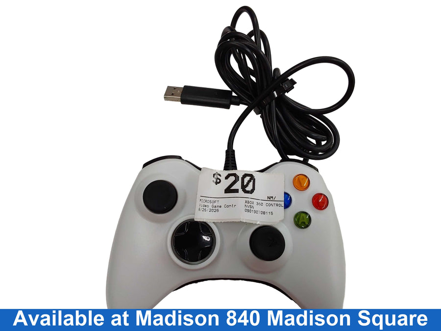Microsoft Xbox 360 Controller White Gaming Controller