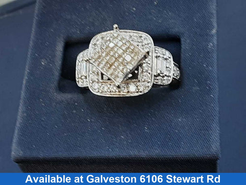 Ring - Wedding Set - White Gold 14k (.585) 7.4 grams Size 5
