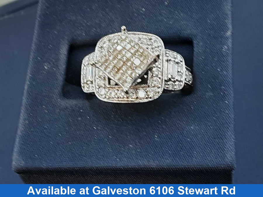 Ring - Wedding Set - White Gold 14k (.585) 7.4 grams Size 5