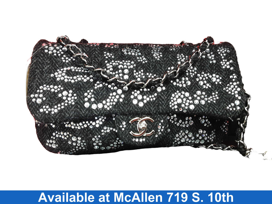 Chanel Flap Bag Crystal Strass Black Purse / Handbag