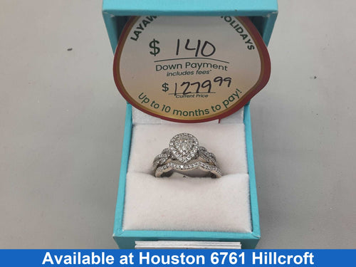 Ring - Engagement Set - White Gold 14k (.585) 6.8 grams Size 8