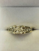 Ring - Wedding Set - White Gold 14k (.585) 6.8 grams Size 8