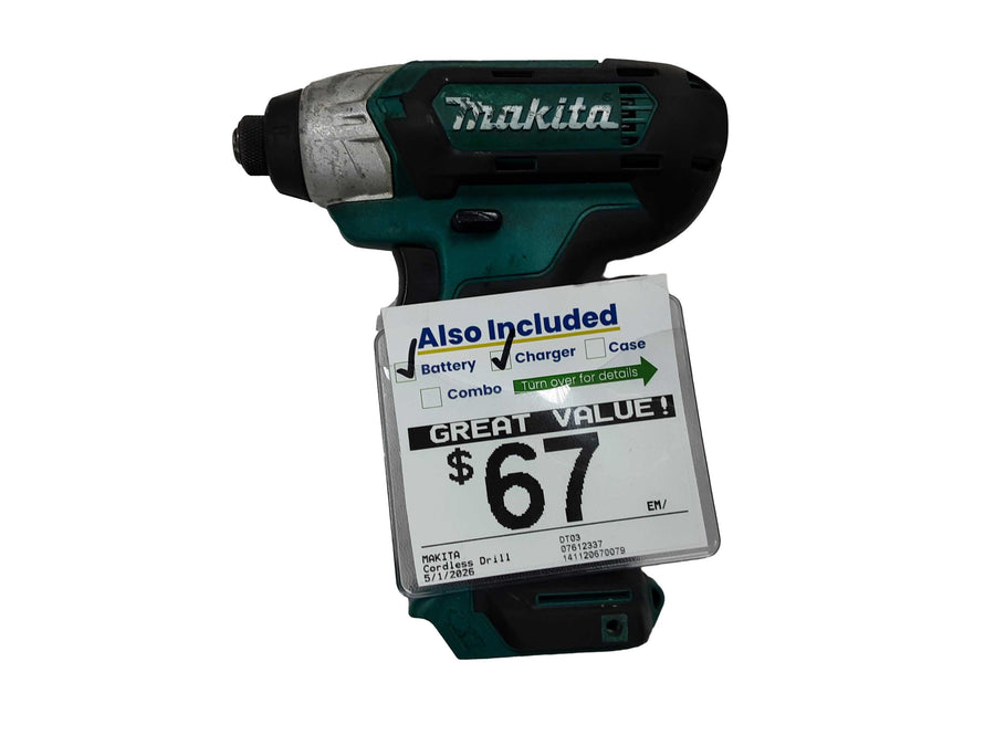 Makita Dt03 Green Cordless Standard Drill