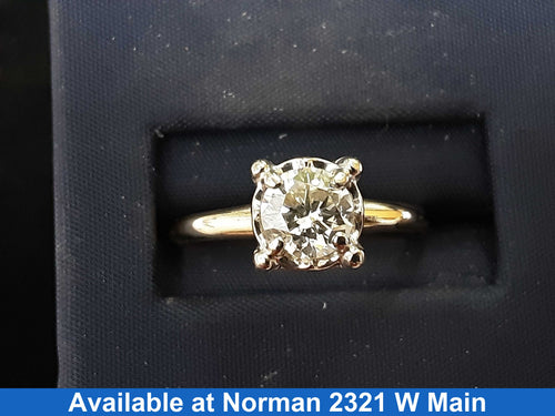 Women's Ring - Solitaire - Yellow Gold 14k (.585) 2.5 grams Size 8