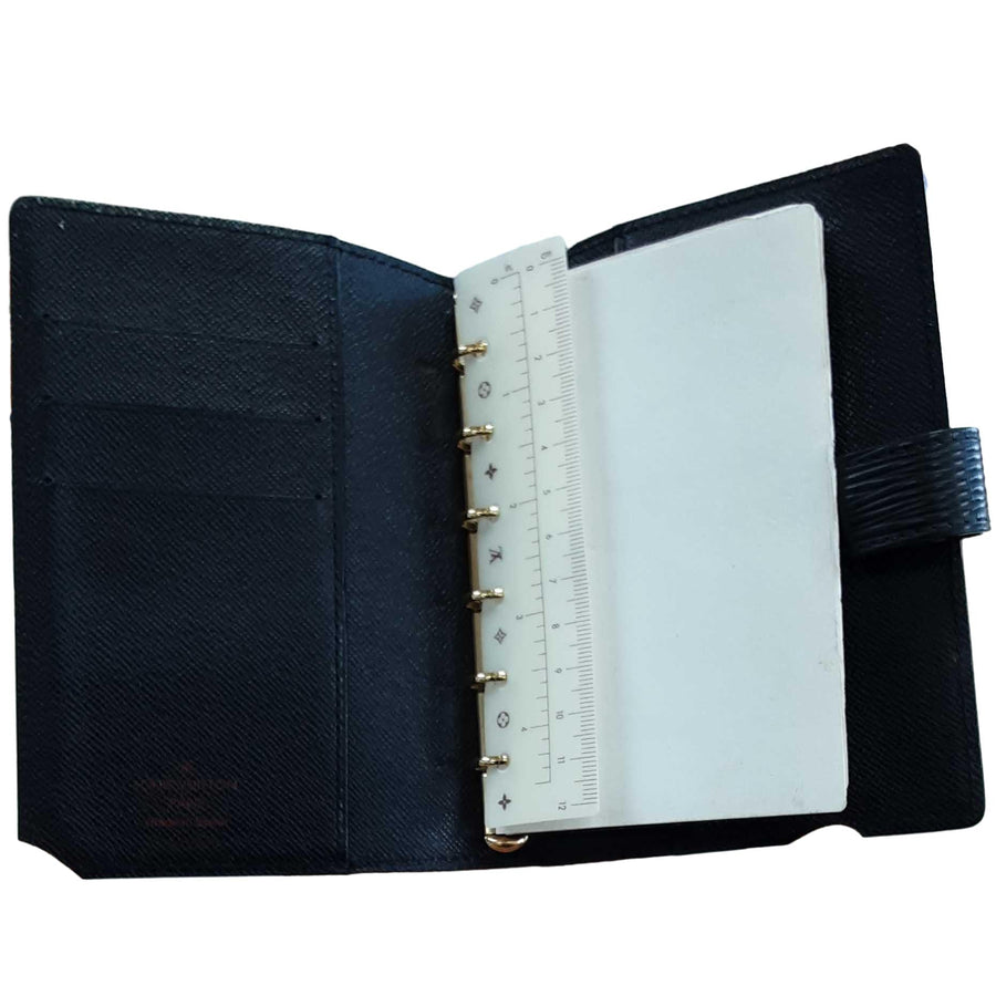 Louis Vuitton Agenda Leather Planner Black Wallet