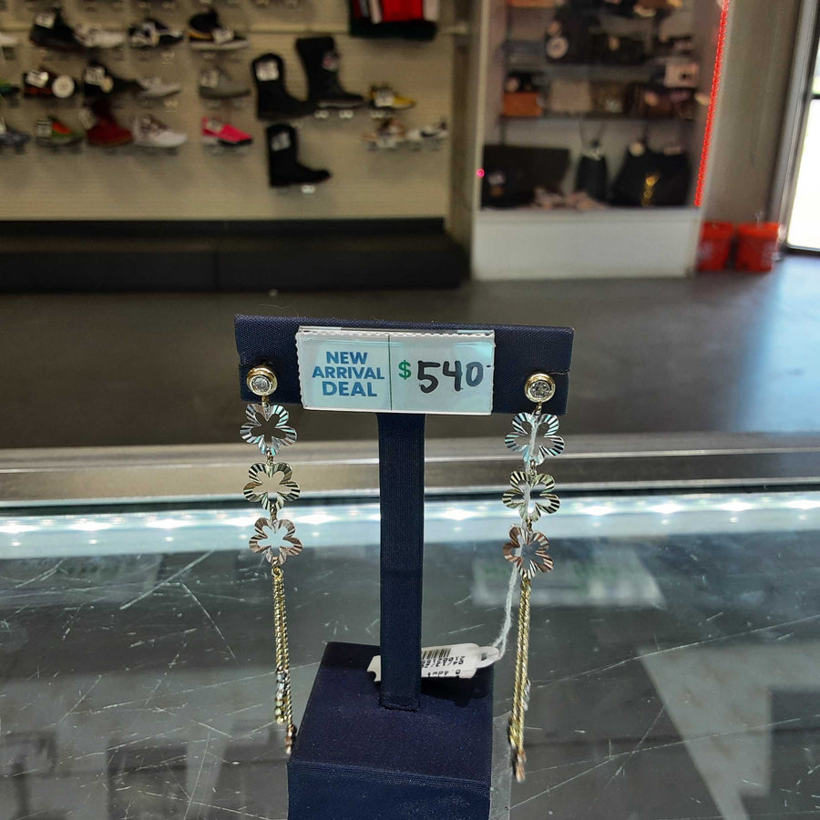 Jacket Earrings - Tricolor Gold 14k (.585) 3.8 grams