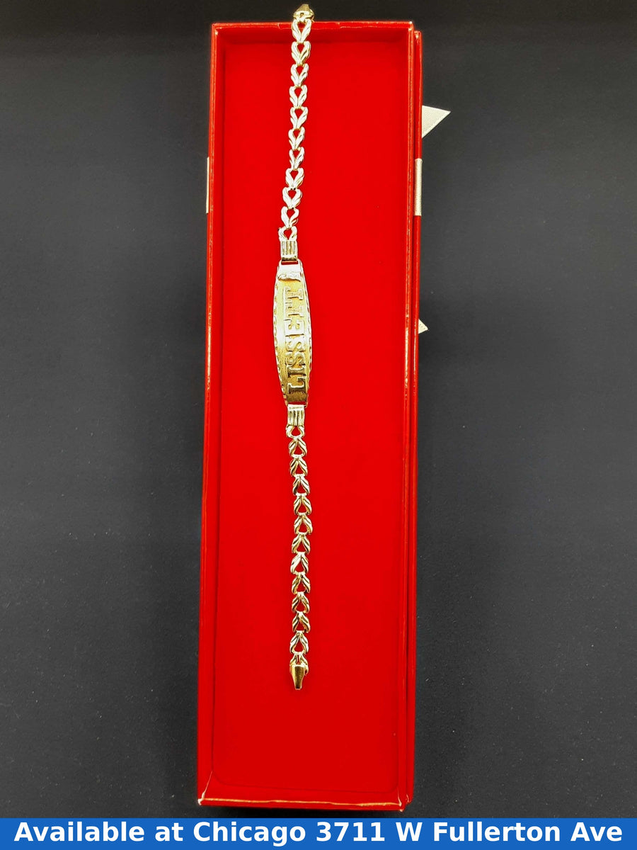 ID Bracelet - Tricolor Gold 14k (.585) 6.4 grams 8 inch