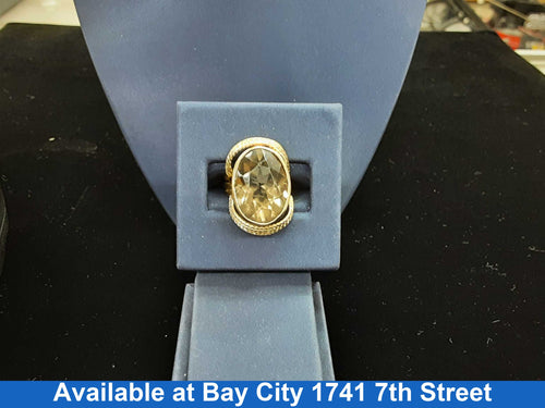 Women's Ring - Solitaire - Yellow Gold 10k (.417) 9.4 grams Size 4