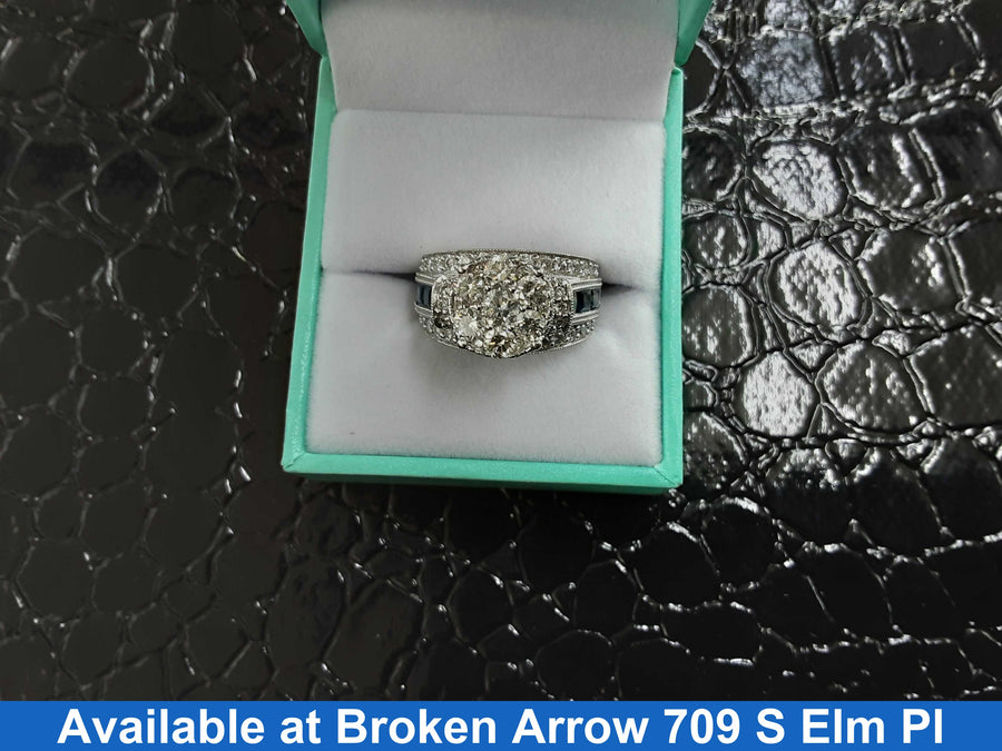 Ring - Wedding Set - White Gold 14k (.585) 10 grams Size 20