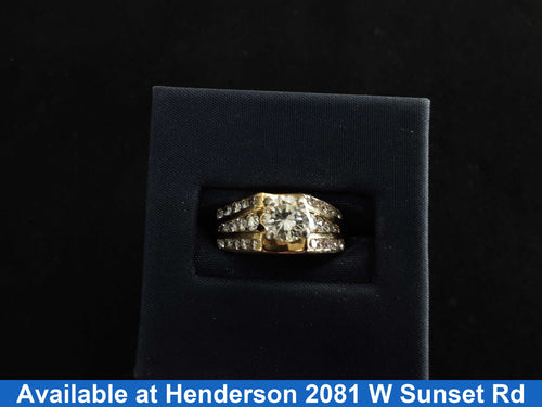Ring - Engagement Set - Yellow Gold 14k (.585) 7.6 grams Size 6.5