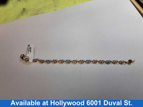Bracelet - Tricolor Gold 10k (.417) 5.5 grams 6 inch