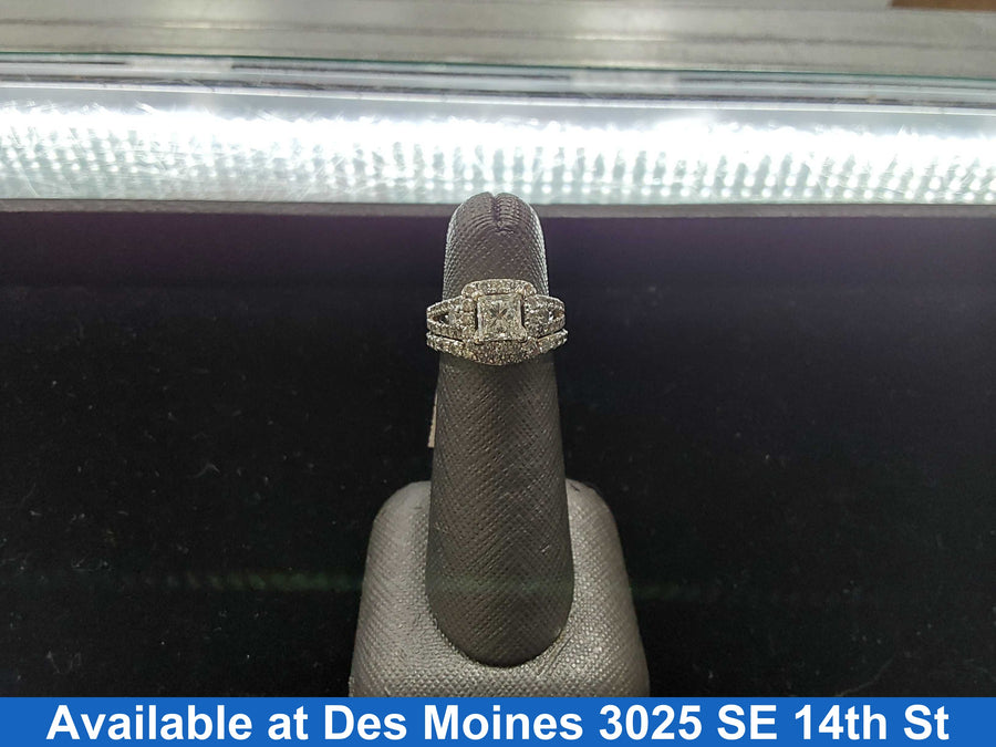 Ring - Engagement Set - White Gold 14k (.585) 6.4 grams Size 5.5