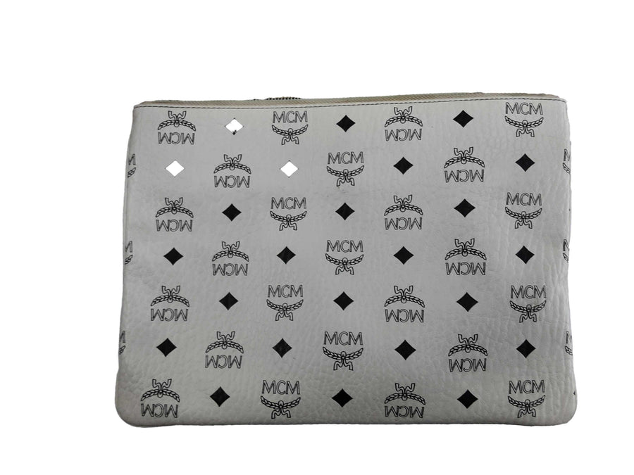Mcm Visetos Coated Canvas White Purse / Handbag
