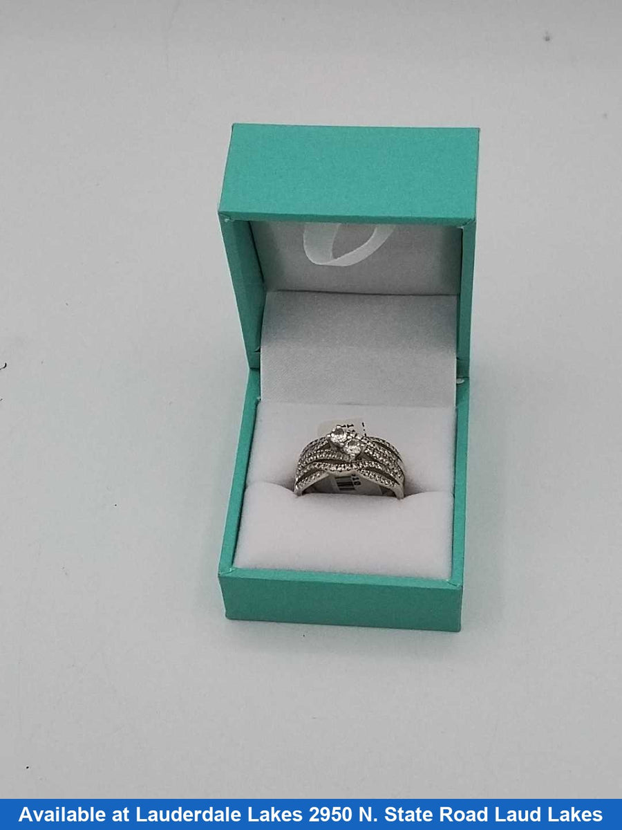 Ring - Engagement Set - White Gold 14k (.585) 7 grams Size 6