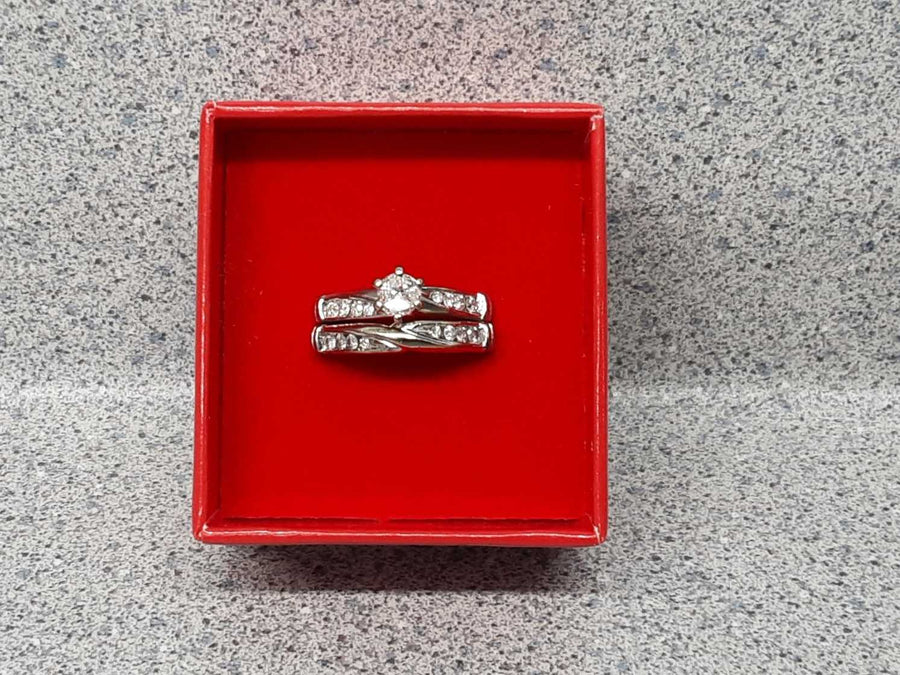 Ring - Engagement Set - White Gold 14k (.585) 5.5 grams Size 7.5