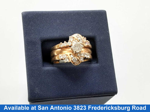 Ring - Engagement Set - Yellow Gold 14k Size 7