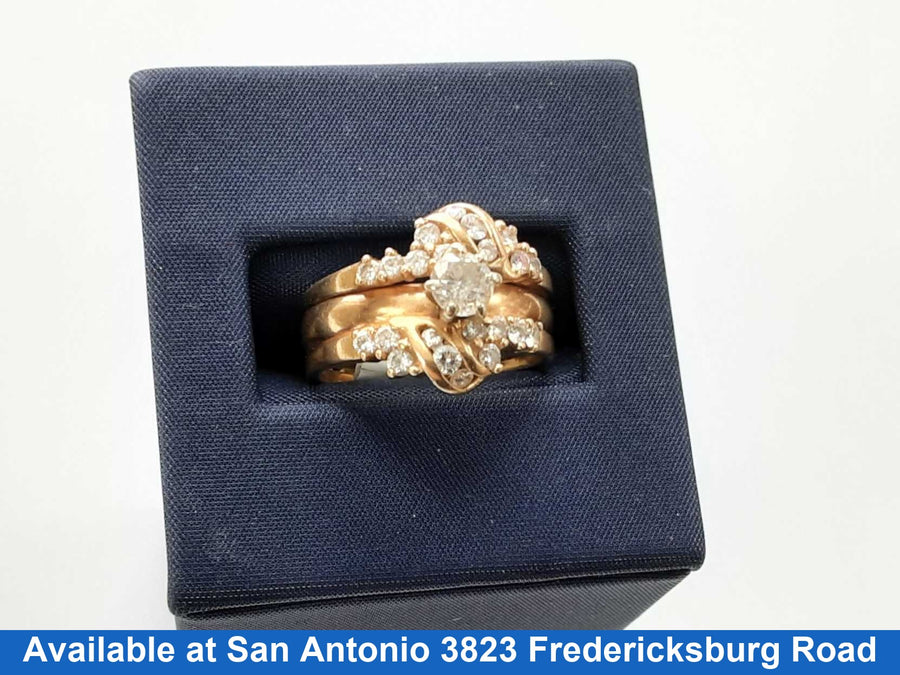 Ring - Engagement Set - Yellow Gold 14k Size 7