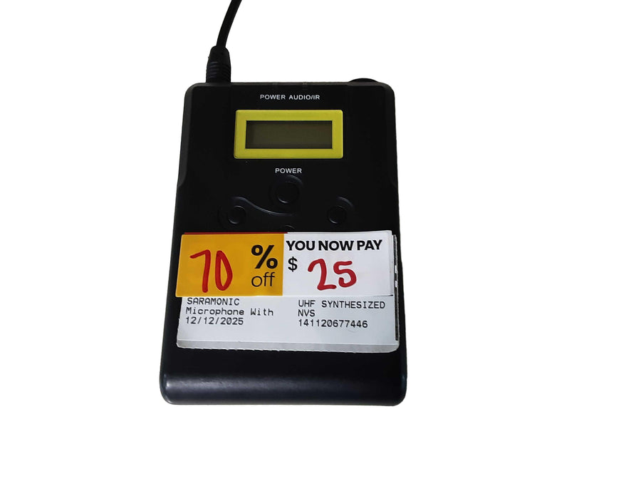 Saramonic Uhf Synthesized Receiver Black Corded Microphone
