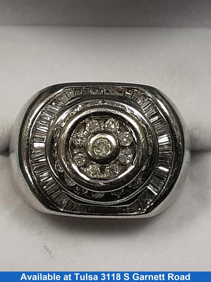 Men's Ring - White Gold 14k (.585) 11 grams Size 10