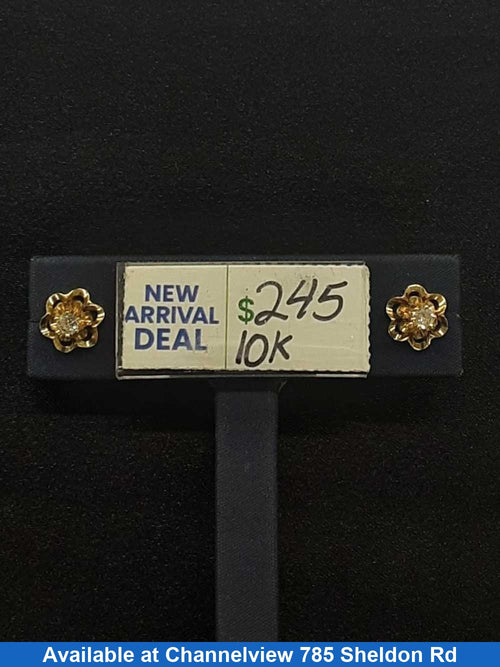 Double Stud Earring - Yellow Gold 10k (.417) 1.8 grams