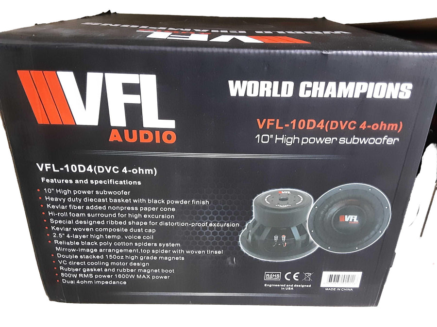 Vfl Audio Vfl-10d4 Black Car Sub-Woofer