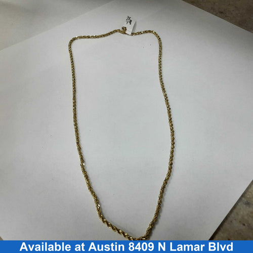 Rope Chain - Yellow Gold 10k (.417) 8.6 grams 20 inch