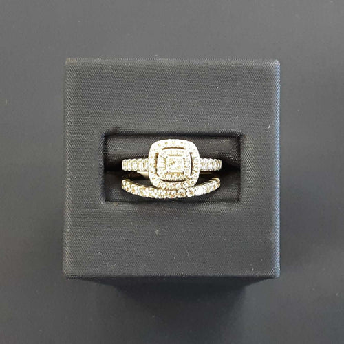 Ring - Engagement Set - White Gold 14k (.585) 3.7 grams Size 20