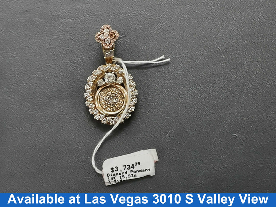 Diamond Pendant - Yellow Gold 14k (.585) 15.93 grams