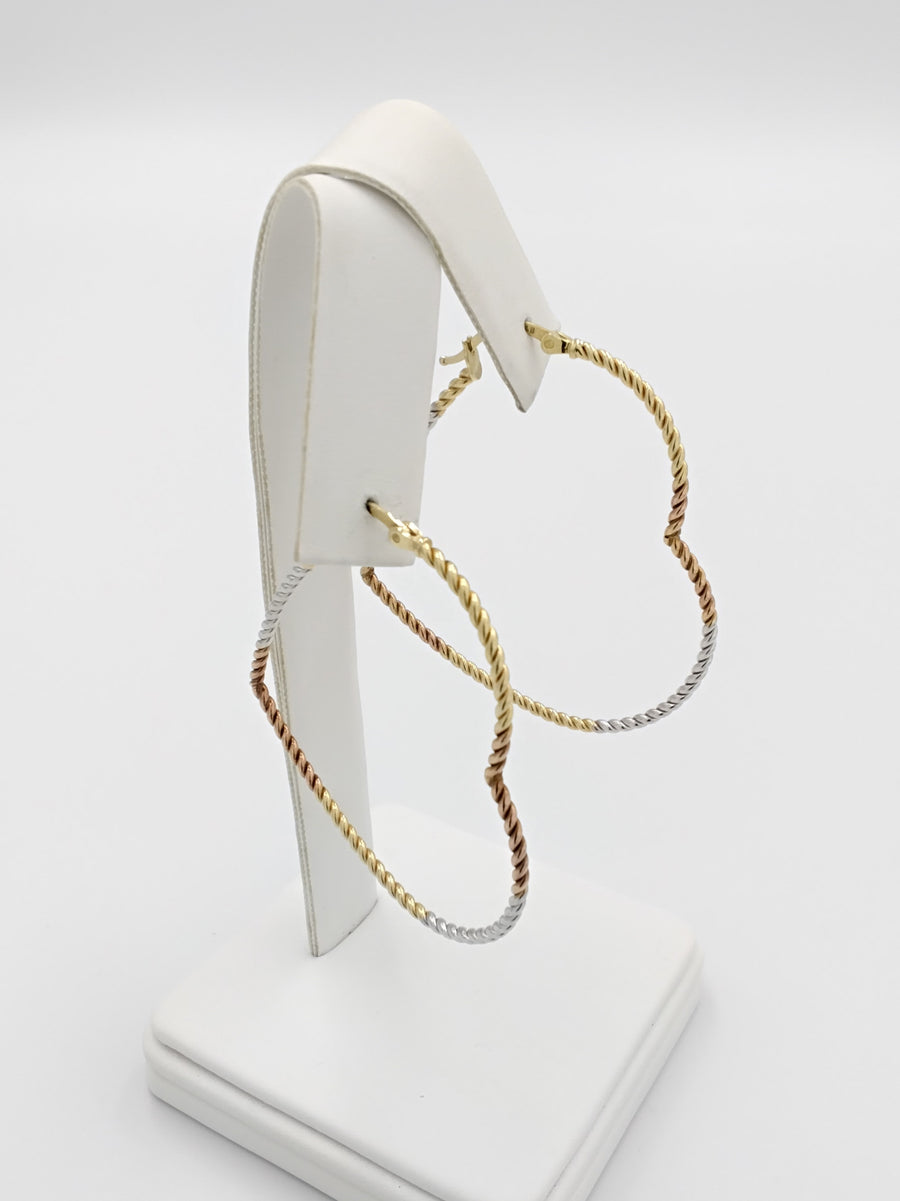 Earrings - Tricolor Gold 14k (.585) 4.6 grams