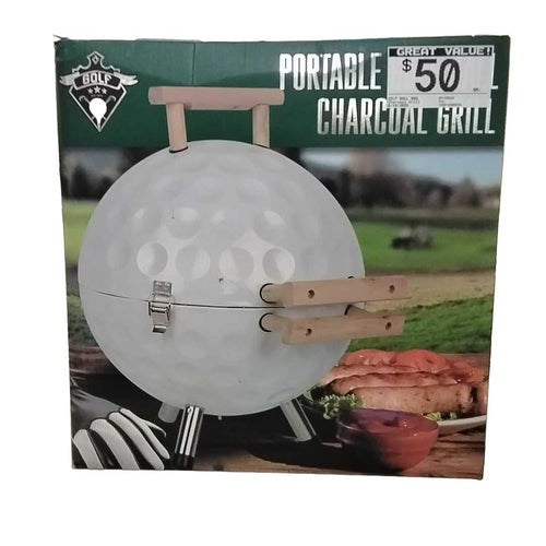 Golf Ball Bbq Grill Sm-63534 White Charcoal Grill / Smoker