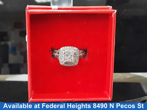 Ring - Wedding Set - White Gold 10k (.417) 5.48 grams Size 8.5