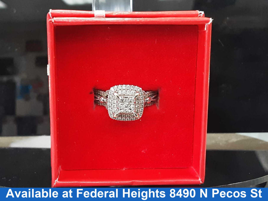 Ring - Wedding Set - White Gold 10k (.417) 5.48 grams Size 8.5