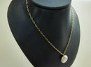 Chain - Pearl Pendant Link Chain 10k 18 Inch