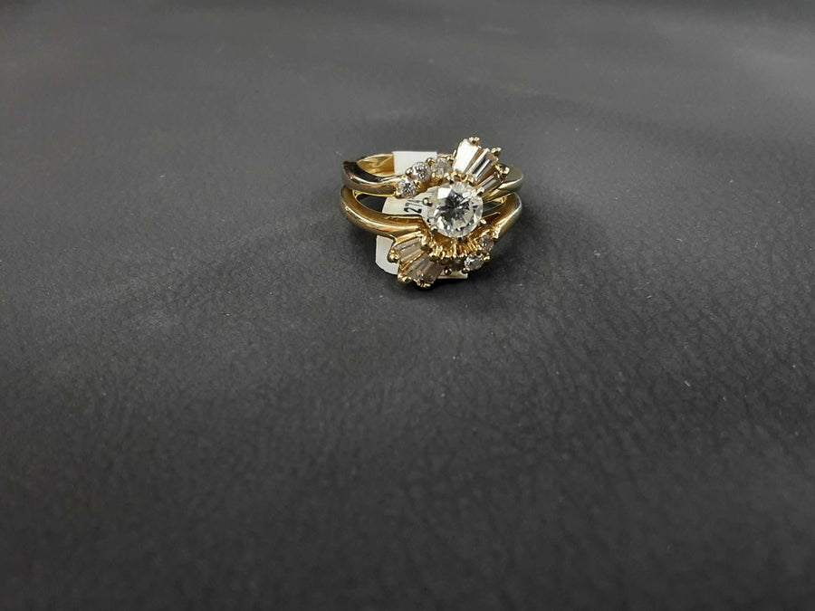 Ring - Engagement Set - Yellow Gold 14k (.585) 7.9 grams Size 8