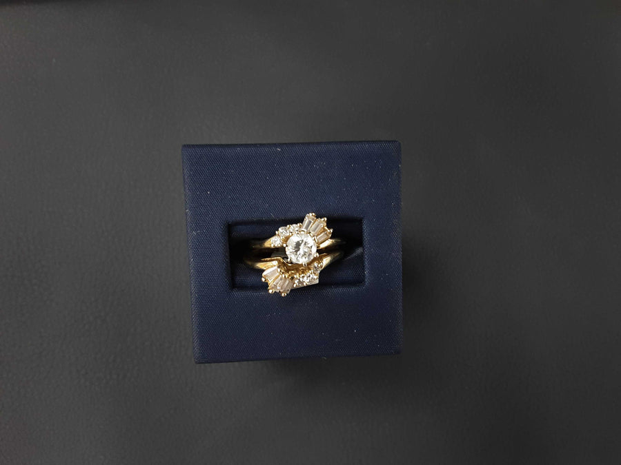 Ring - Engagement Set - Yellow Gold 14k (.585) 7.9 grams Size 8