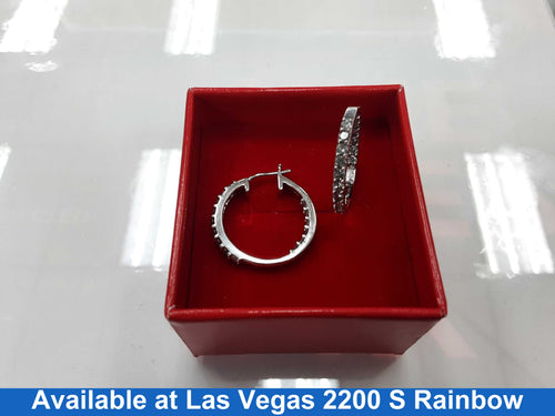 Hoop Earrings - White Gold 14k (.585) 4.2 grams