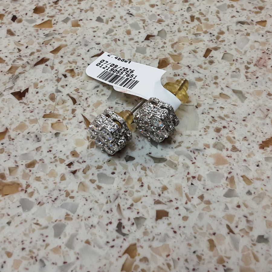 Double Stud Earring - Silver 3.4 grams
