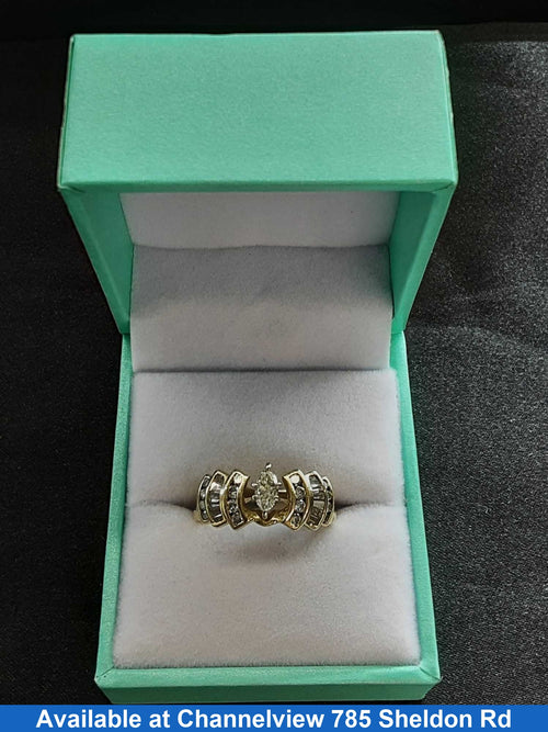 Ring - Engagement Set - Yellow Gold 14k (.585) 5.1 grams Size 8