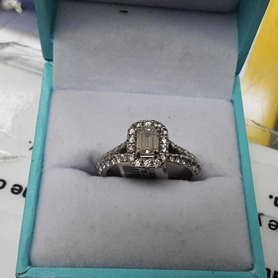 Ring - Engagement Set - White Gold 14k (.585) 4 grams Size 20