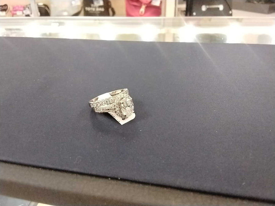 Ring - Engagement Set - White Gold 14k (.585) 5.6 grams Size 5.5