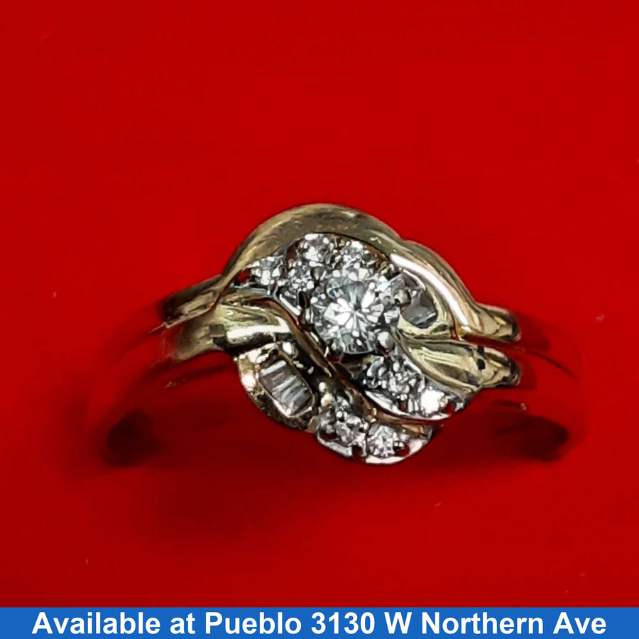 Ring - Wedding Set - Yellow Gold 14k (.585) 3.6 grams Size 10