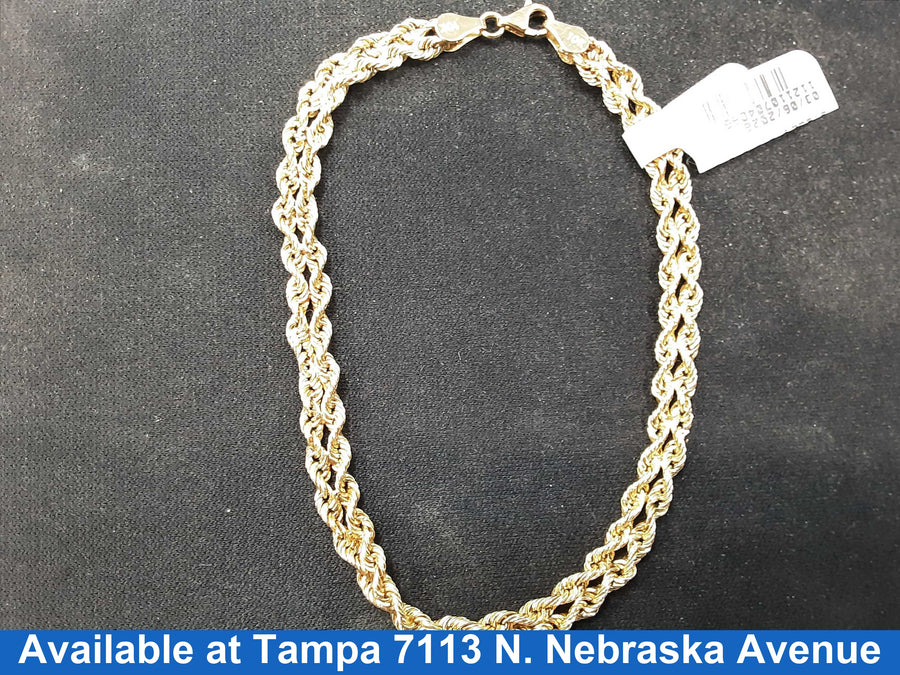 Rope Bracelet - Yellow Gold 10k (.417) 2.5 grams 8 inch