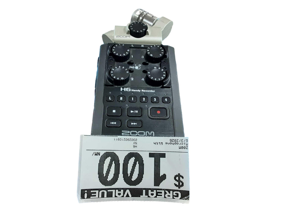 200m H6 Black Corded Microphone