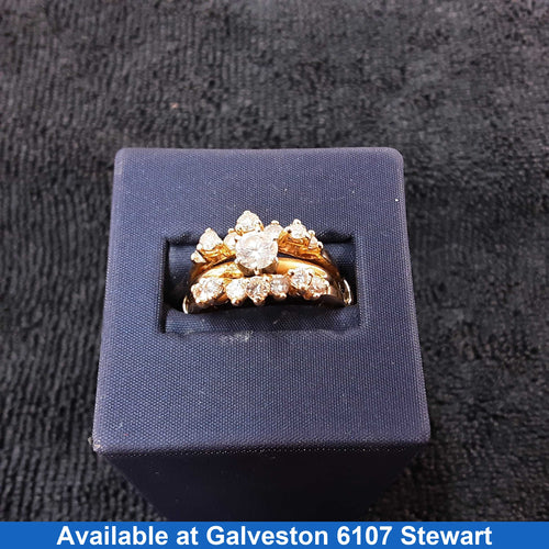Ring - Wedding Set - Yellow Gold 14k (.585) 7.6 grams Size 8.5